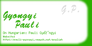 gyongyi pauli business card